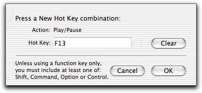 Hot key customization sheet