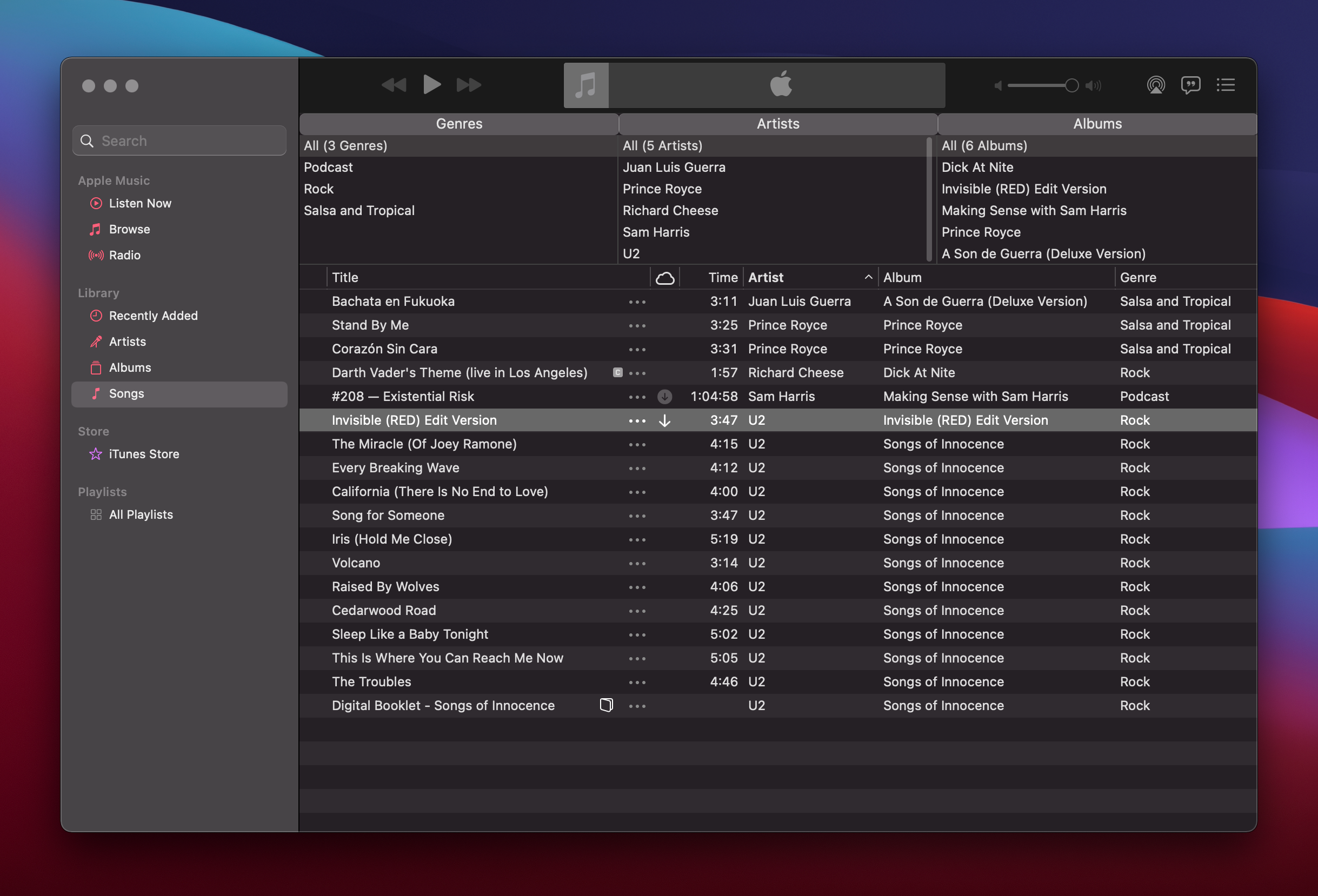 iTunes beloved column view